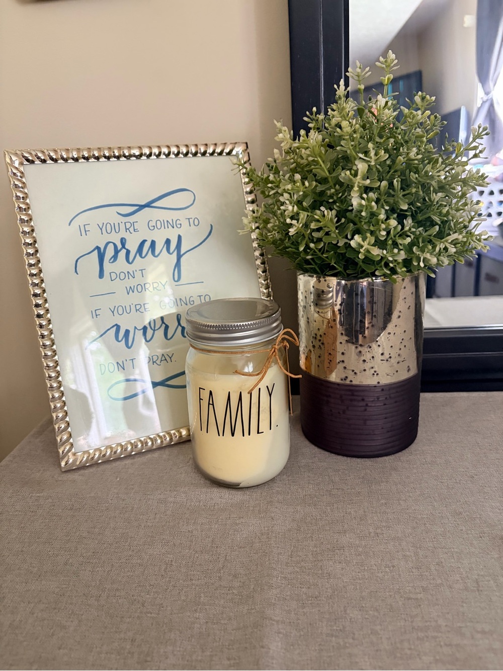Rae Dunn “FAMILY” Scented Mason Jar Candle - Cream